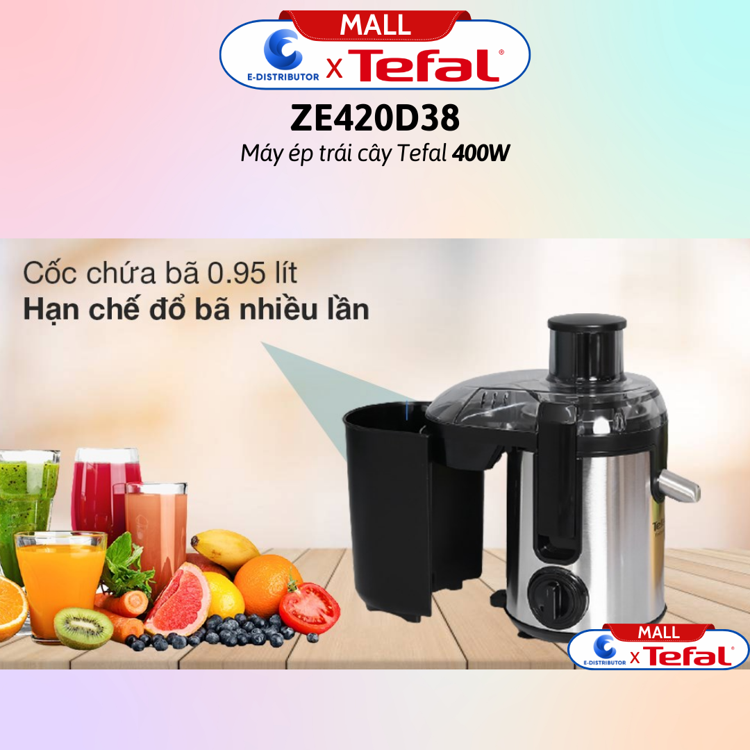 Máy ép trái cây Tefal ZE420D38  - Hàng Chính Hãng - Bảo Hành 12 Tháng