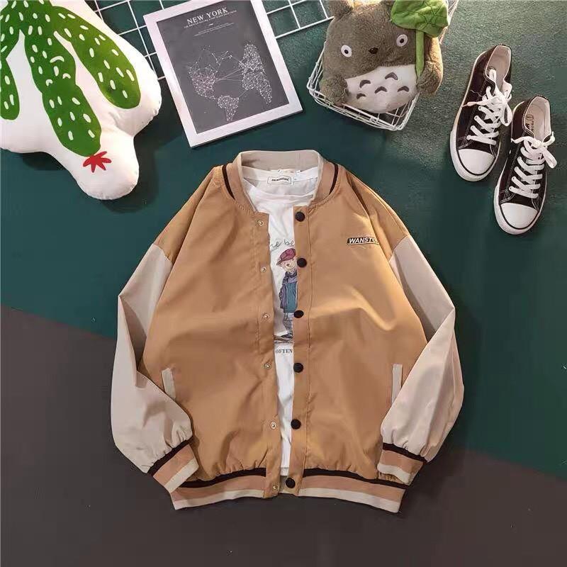 Hình ảnh Áo Khoác Dù BOMBER WAS Form Rộng Tay Dài Ulzzang Unisex, Áo khoác bomber  unisex nam nữ form rộng 2 lớp Chống Nắng Siêu Hot