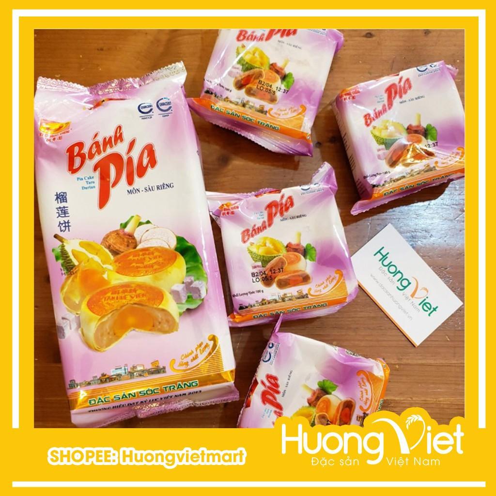 Bánh pía khoai môn sầu riêng trứng muối 400g, bánh pía Sóc Trăng Tân Huê Viên vị truyền thống