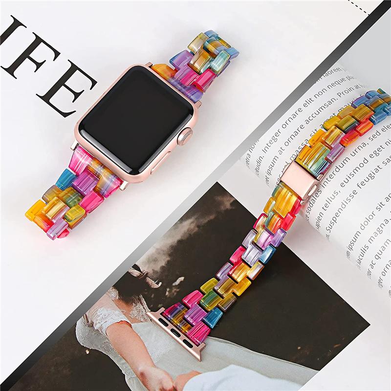 Nhựa Dây Đeo Thanh Mảnh Cho Dây Đồng Hồ 45/44Mm 42Mm 38/40/41 Thông Minh Correa Đeo Tay Dây watchbands Iwatch Series 7 6 5 4 Se Dây Đeo