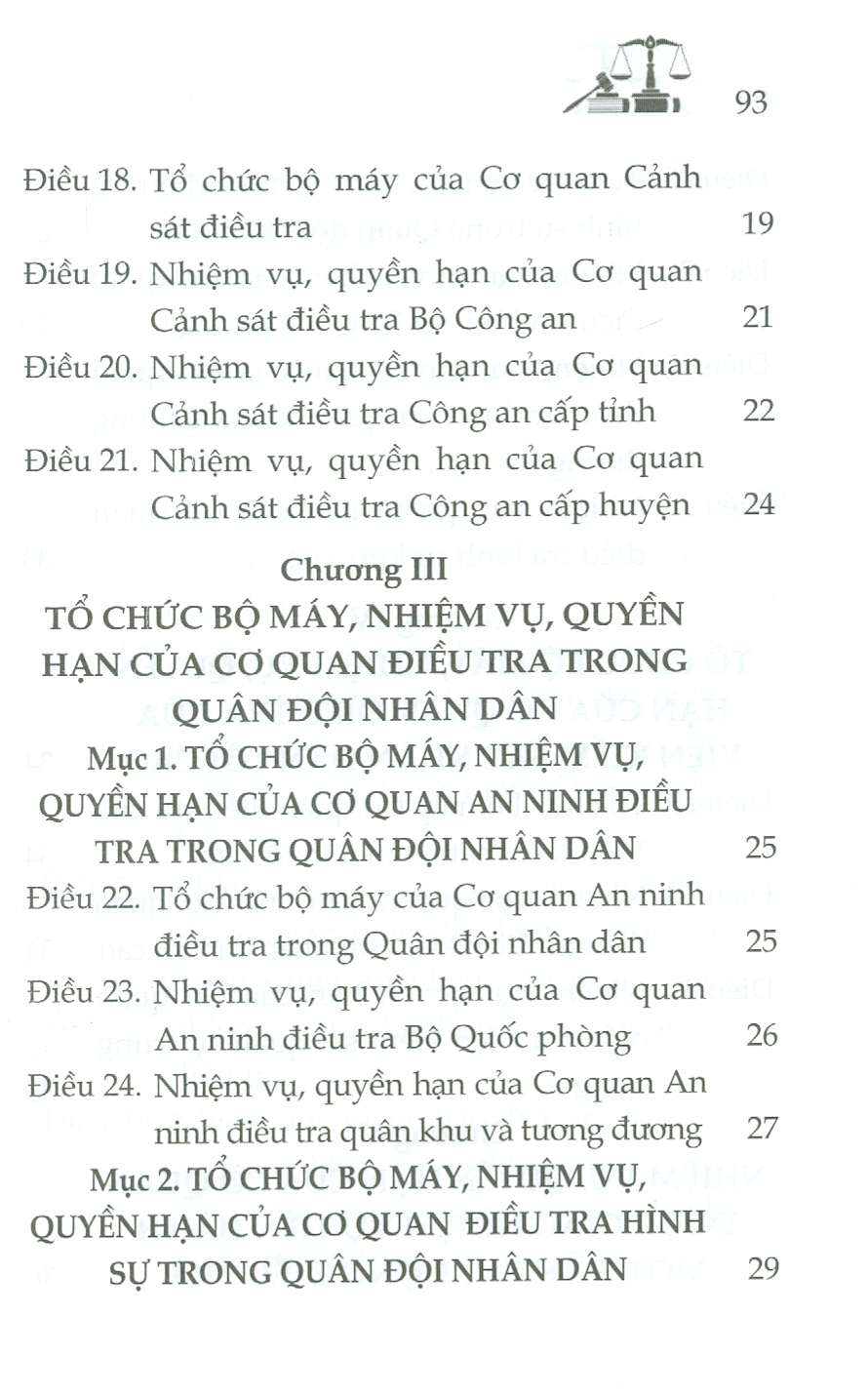 Luật Tổ Chức Cơ Quan Điều Tra Hình Sự (Được Sửa Đổi, Bổ Sung Năm 2021)