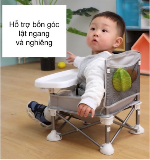 Ghế kiêm bàn tập ăn gấp gọn hợp kim nhôm cho bé Hikaru Baby