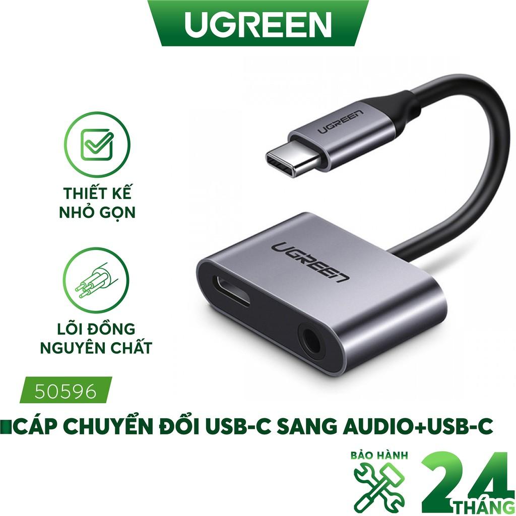 Cáp chuyển đổi USB type-C sang 3.5mm hỗ trợ cổng sạc USB-C Ugreen 50596 - Hàng chính hãng