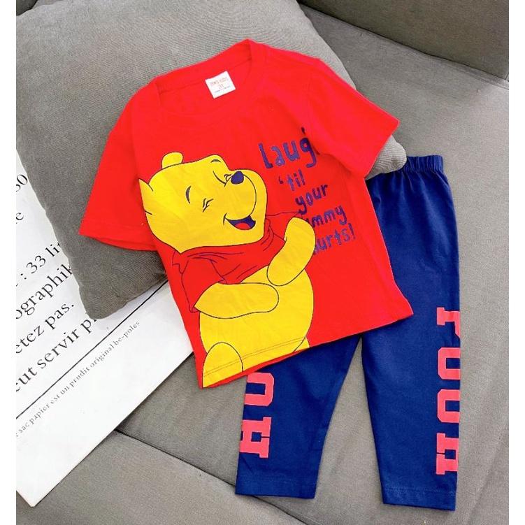 Bộ tay ngắn quần dài thun cotton in hình siêu đẹp cho bé gái từ 10 đến 21 ký - Bộ quần áo trẻ em