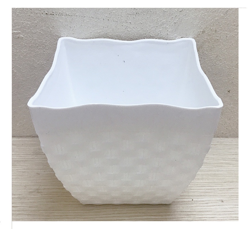 10 Chậu Nhựa Trồng Hoa Cây Cảnh Vuông Mây 5, Kích thước 12x12 cm