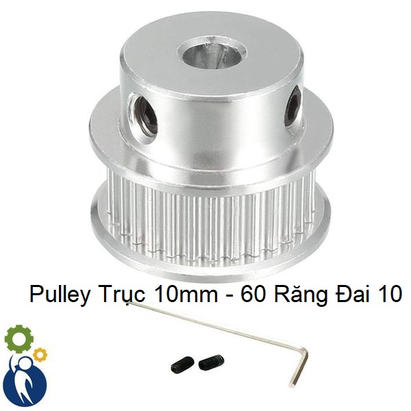 Buly, Puly, Pulley Trục 10mm - 60 Răng Đai 10, sử dụng với dây đai 2GT-10mm