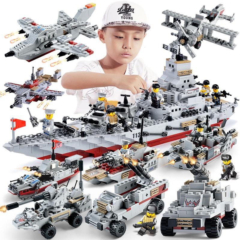 Đồ Chơi Lắp Ráp Kiểu LEGO ARMY Mô Hình Siêu Chiến Hạm Hải Quân, Tuần Dương Hạm BATTLESHIP Với 1000 Chi Tiết