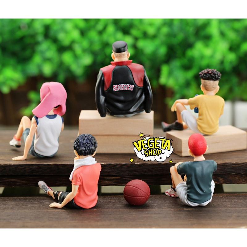 Mô hình Slam Dunk - Bóng rổ Slam Dunk - Trường Shohoku - Hanamichi Rukawa Akagi Mitsui Ryota - Cao khoảng 9cm