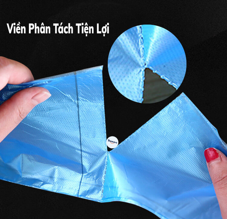 100 Túi Đựng Rác Văn Phòng Nylon Đen 5 Cuộn 150gr Túi Đựng Rác Tự Hủy Sinh Học 45x50CM Siêu Dai