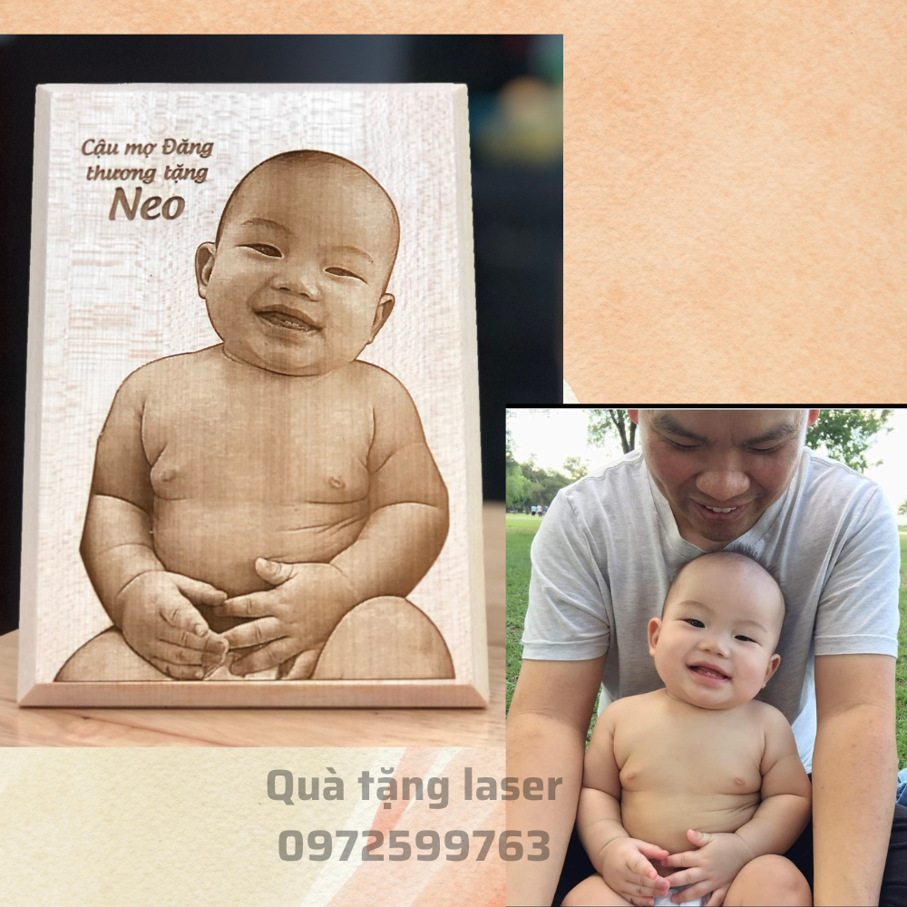 Tranh gỗ khắc ảnh gia đình - quà tặng kỉ niệm ý nghĩa