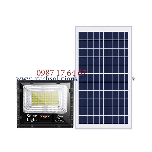 Đèn Pha Năng Lượng Mặt Trời JD-8200L Công Suất 200W - Mẫu Mới 2020, Khung Nhôm, Chip Led &quot;SMD&quot;