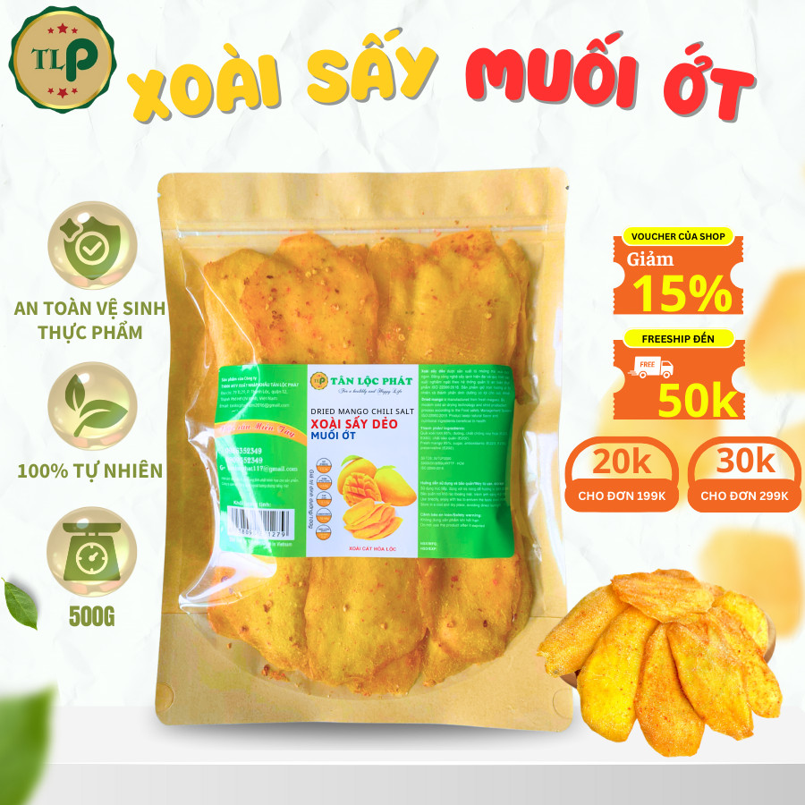 XOÀI SẤY MUỐI ỚT TÂN LỘC PHÁT BỊCH 500G