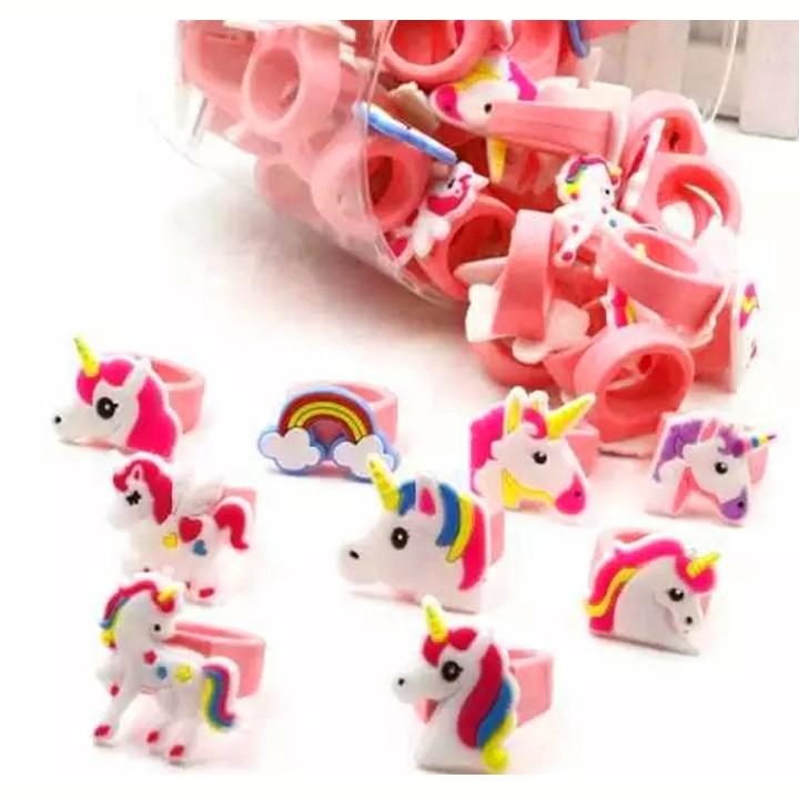 Nhẫn Unicorn hottrend cho bé bằng silicon đủ họa tiết năng động đáng yêu – J044