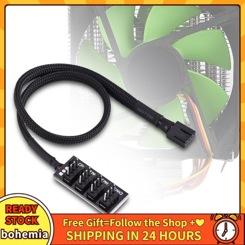 4-Port Fan HUB 4-Pin Splitter Cable Extender Computer CPU/Case Power Adapter