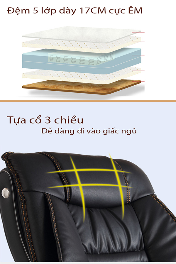 ghế giám đốc - ghế văn phòng -  Ghế lãnh đạo , CEO sang trọng , ngả lưng 135 độ