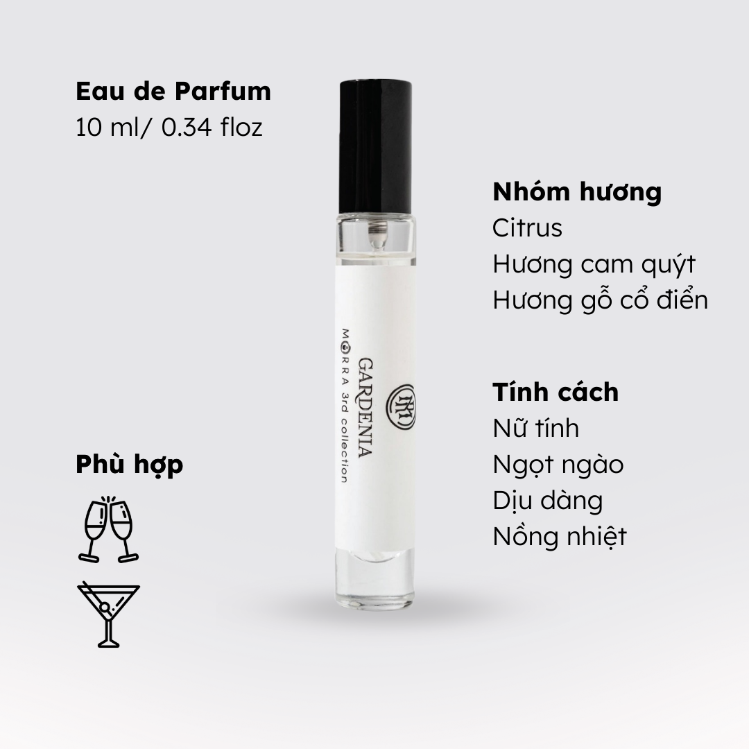 Nước hoa nữ tính ngọt ngào, dịu dàng, nồng nhiệt No.12 (Gardenia) Morra - dạng xịt