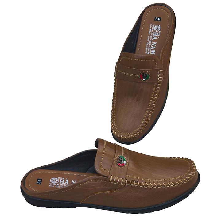 Dép Bít Mũi Nam Da Bò Thật TiTi ĐÔ Cao Cấp GSB2080d