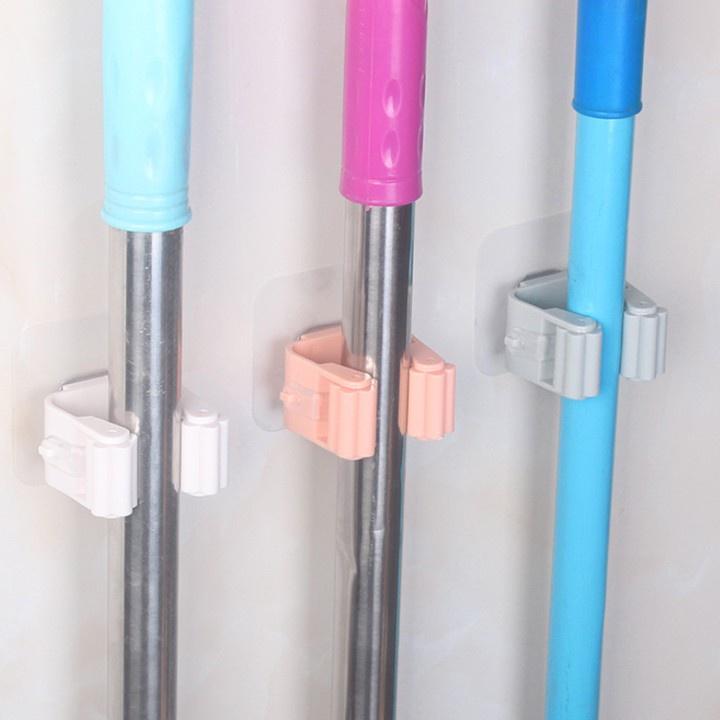 Sỉ 50 Móc Kẹp Đồ Vật Dán Tường Treo Tường Chổi Treo Quần Áo Treo Vật Dụng H003