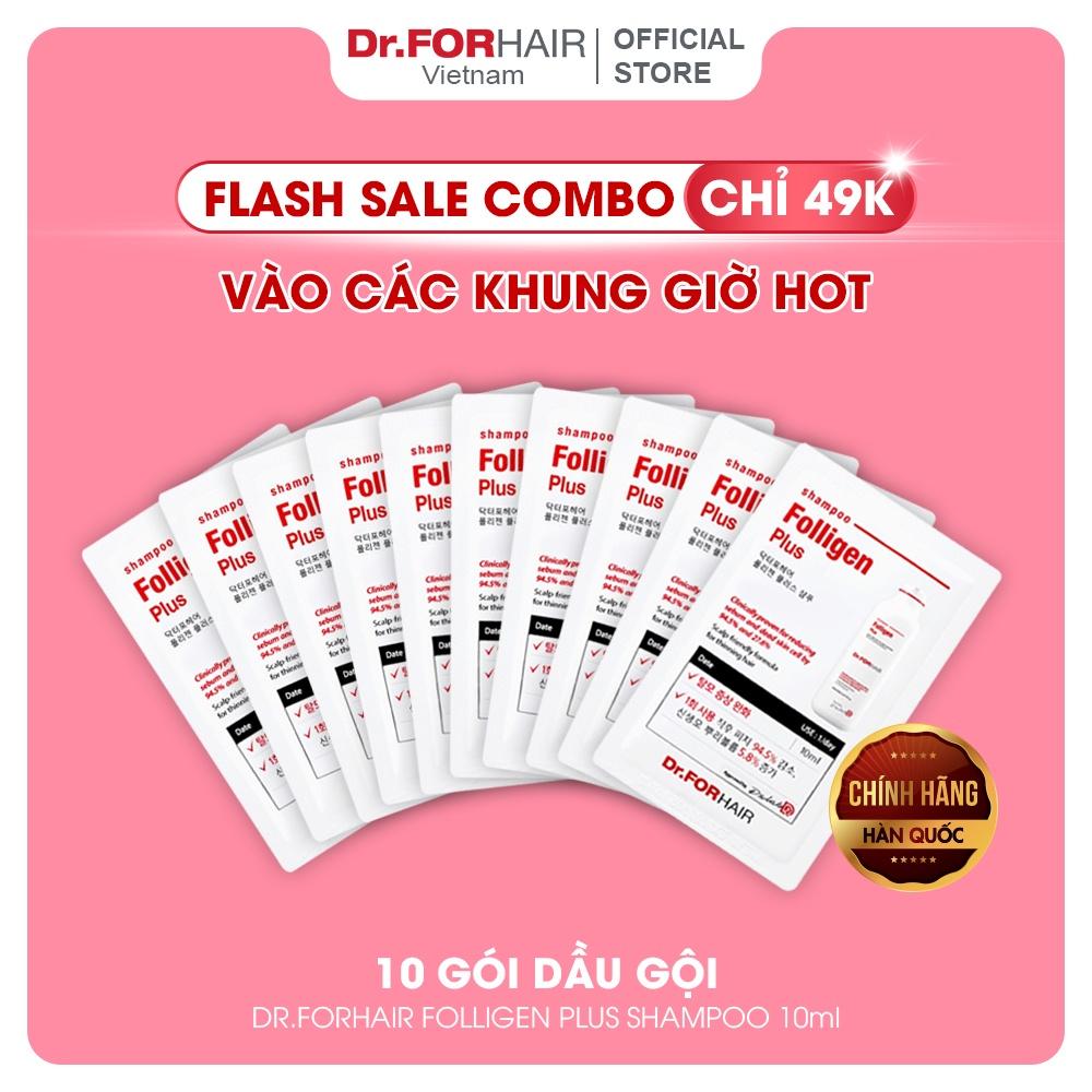 Dầu gội sạch gàu, kích thích mọc tóc, dầu gội sạch dầu, ngăn ngừa rụng tóc Dr. ForHair Folligen Plus Shampoo gói 10ml
