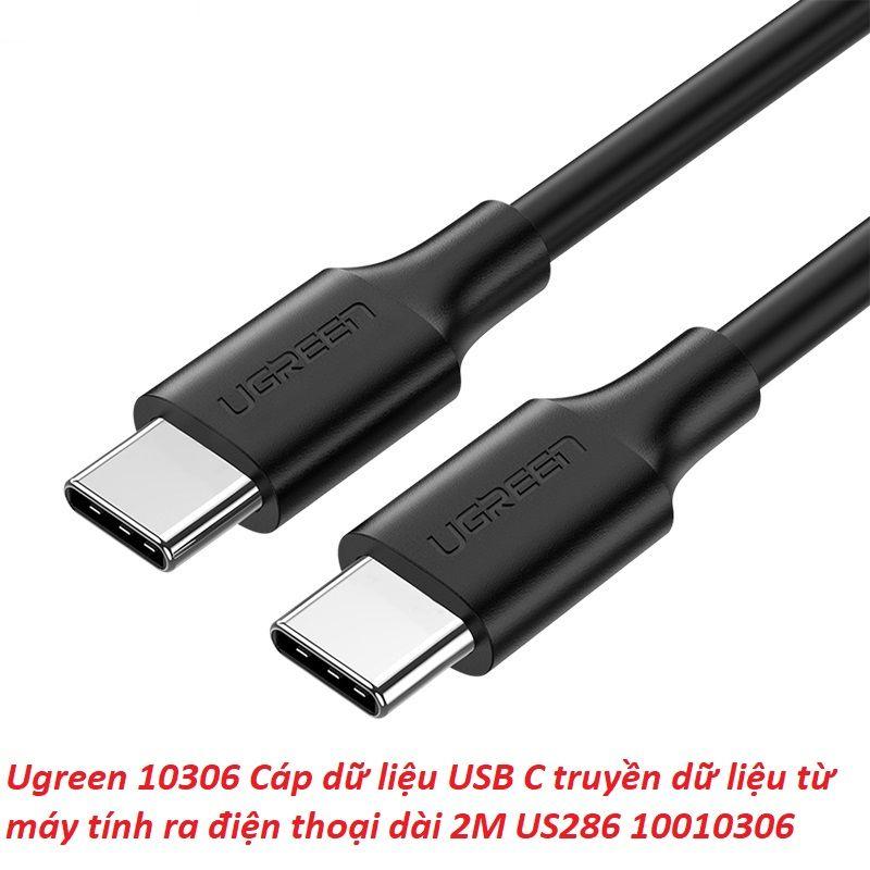 Hình ảnh Ugreen UG10306US286TK 2M màu đen USB type C 2.0 Cáp sạc và truyền dữ liệu từ máy tính ra điện thoại - HÀNG CHÍNH HÃNG