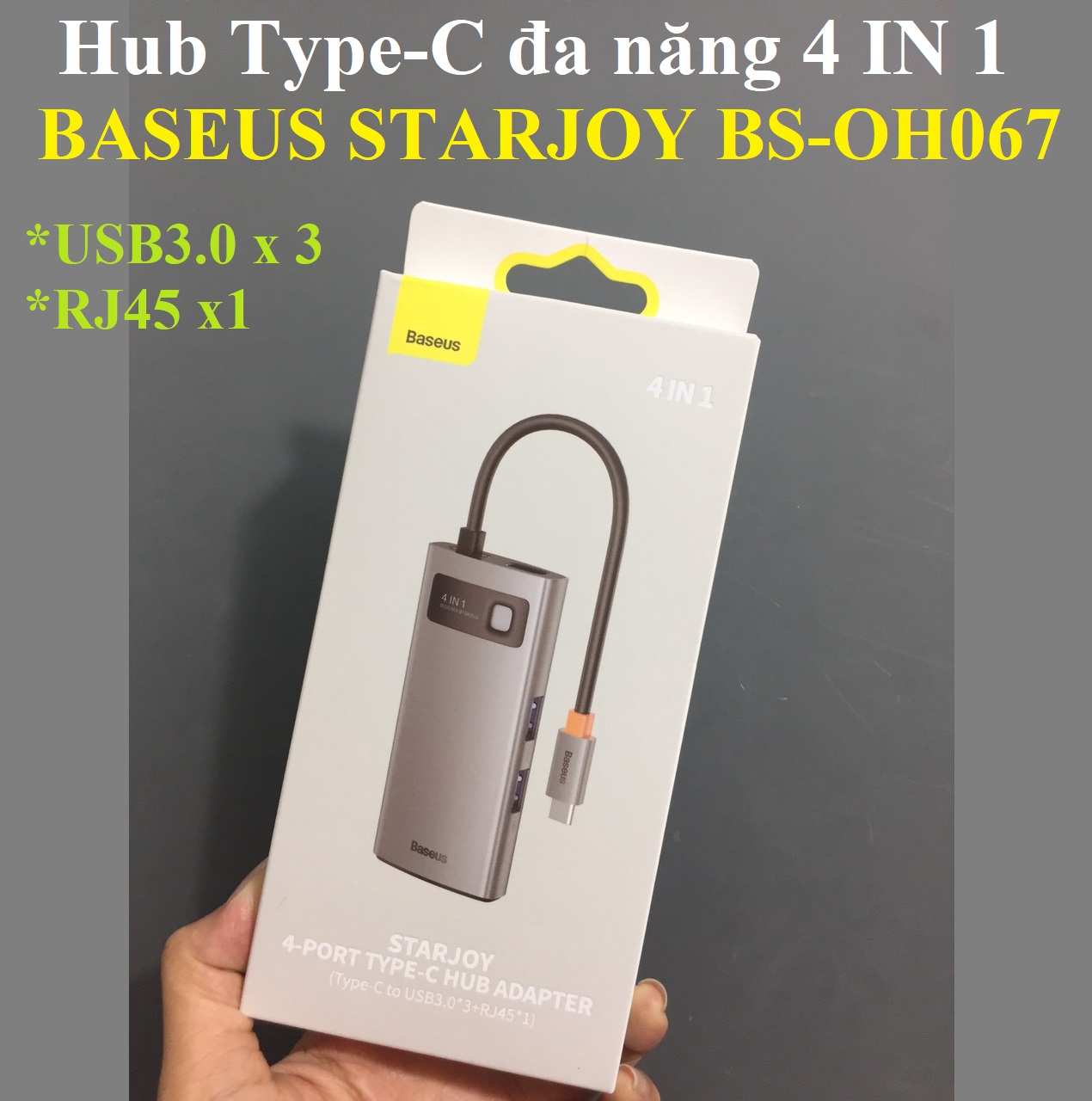 [ Starjoy 4 IN1 ] Hub / bộ chia cổng Type-c đa năng 4 trong 1 Baseus STARJOY BS-OH067 _ Hàng chính hãng