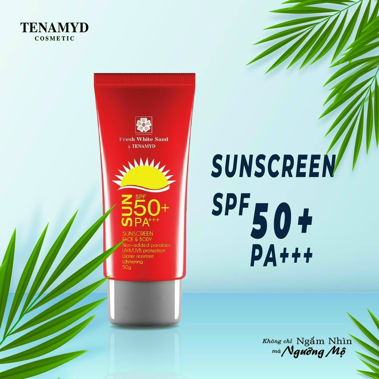 Kem chống nắng trắng da Suncream SPF50PA Fresh White Sand by TENAMYD 50ml