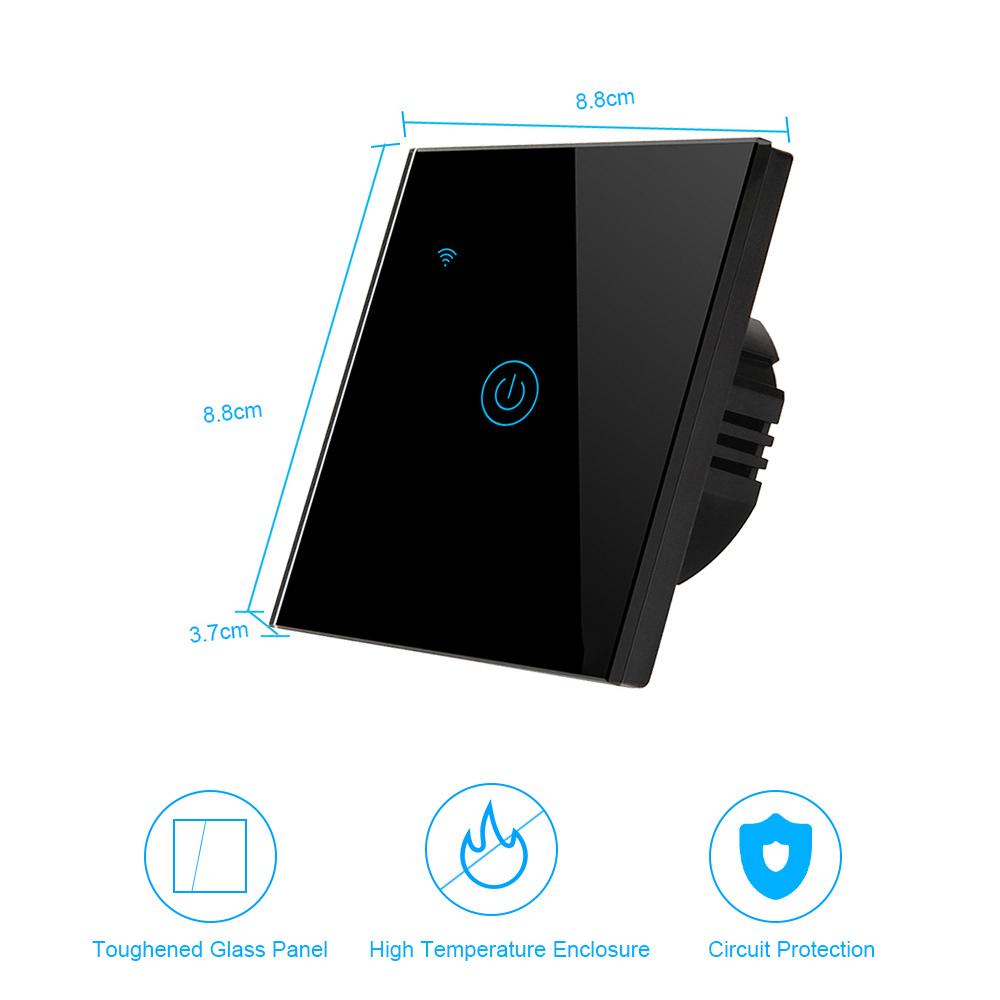 Wifi Smart Wall Touch Switch 3 Gang Glass Panel Mobile APP Tuya/Touch Control Timer No Hub Required Compatible with Google Home/Nest & Amazon Alexa