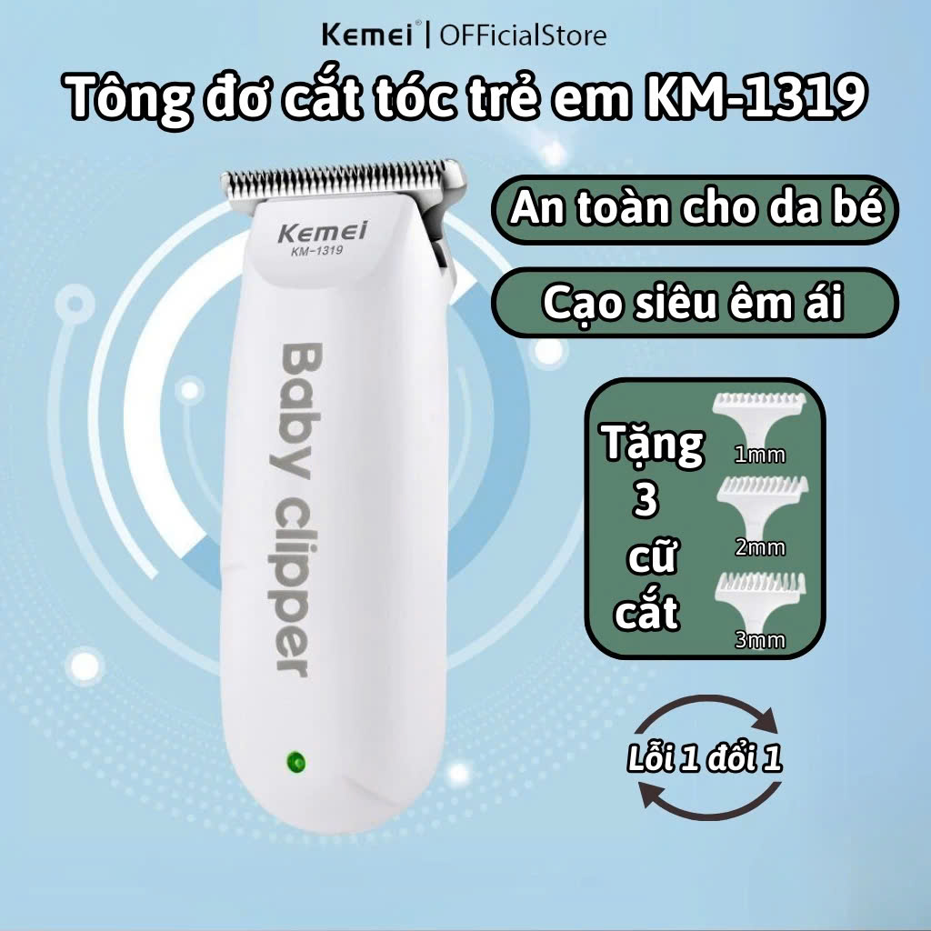 Tông Đơ Cắt Tóc Cho Bé Kemei 1319 Nhỏ Gọn Tiện Lợi