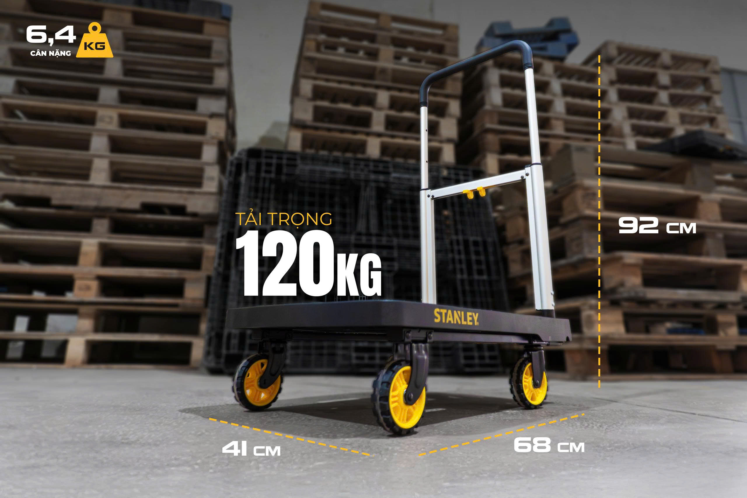 Xe Đẩy Tay 4 Bánh Cao Cấp (Có thể gấp gọn) STANLEY PC517