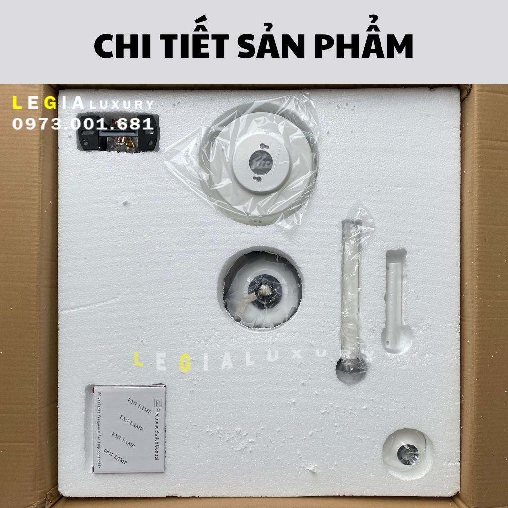 [Cao Cấp] Quạt trần trang trí hiện đại LÊ GIA VENUS007 | Quạt trần có đèn thiết kế hiện đại | Quạt trần đèn phong cách sang trọng luxury | Quạt trần mới nhất 2024 { Hàng Chính Hãng }