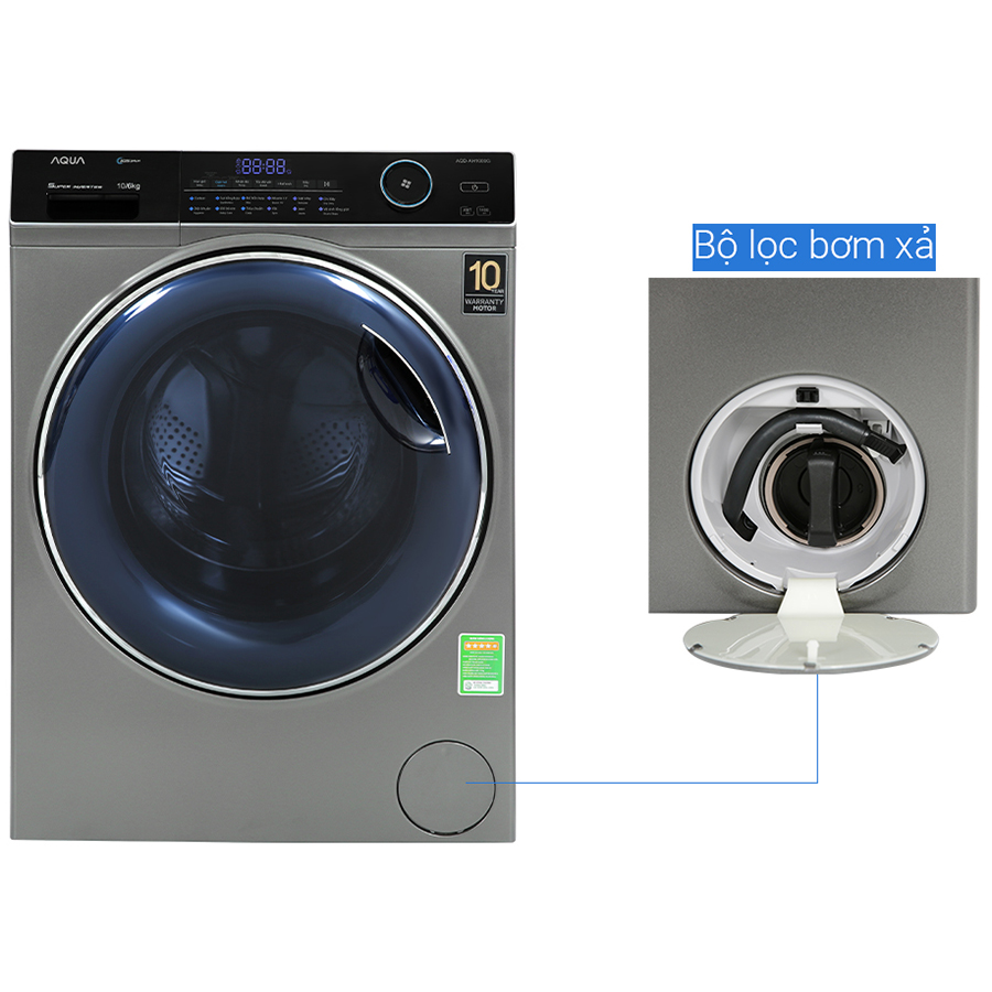 Máy giặt sấy Aqua Inverter 10kg AQD-AH1000G.PS - Chỉ giao HCM