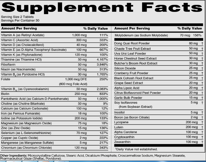 Vitamin tổng hợp nữ giới Rule 1 Women's Train Daily Multivitamin 60 viên