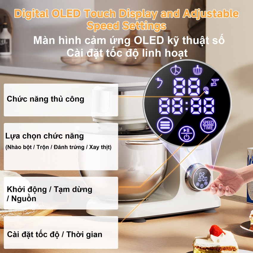 Máy trộn bột, xay thịt, nhồi xúc xích 6 trong 1 thương hiệu Mỹ cao cấp Biolomix BM606EG - Hàng Nhập Khẩu