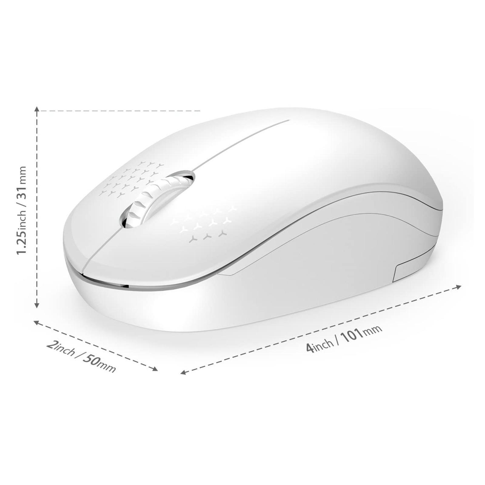 2.4G Wireless Mouse With USB Receiver For White Tablet PC