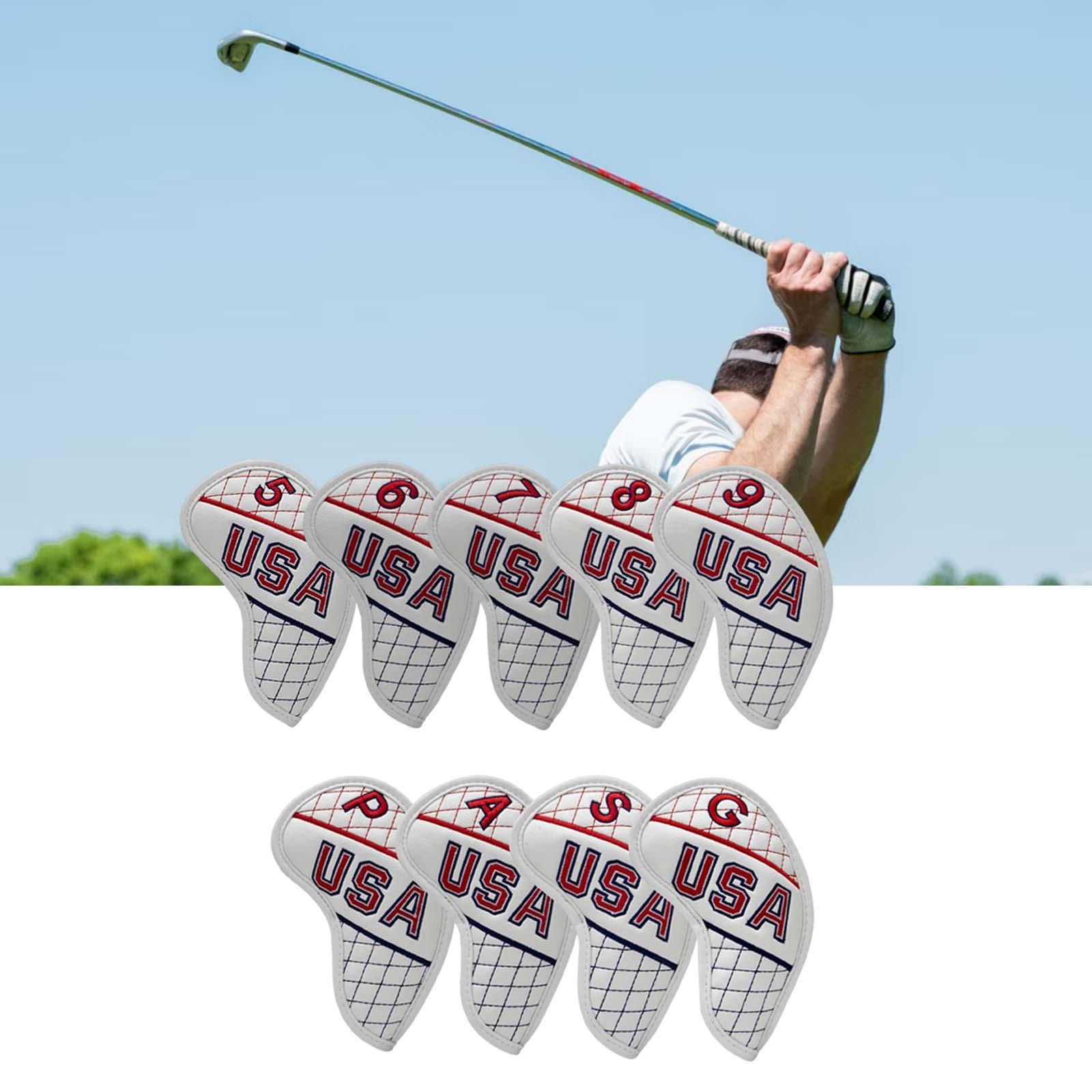 9x Premium Golf Head Iron Cover Set W/ Number Case 5,6,7,8,9,P,A,S,G for Irons All Brands