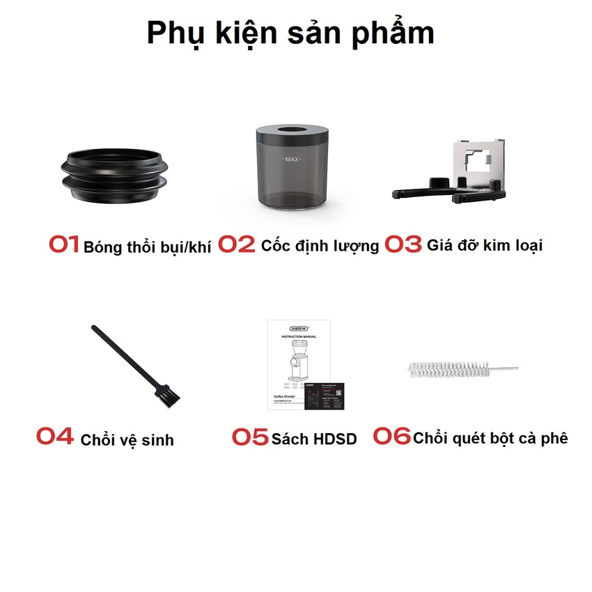 Máy xay hạt cà phê Espresso chuyên nghiệp thương hiệu Mỹ cao cấp HiBREW G3 Plus 31 cấp độ xay - Công suất 180W - Hàng chính hãng