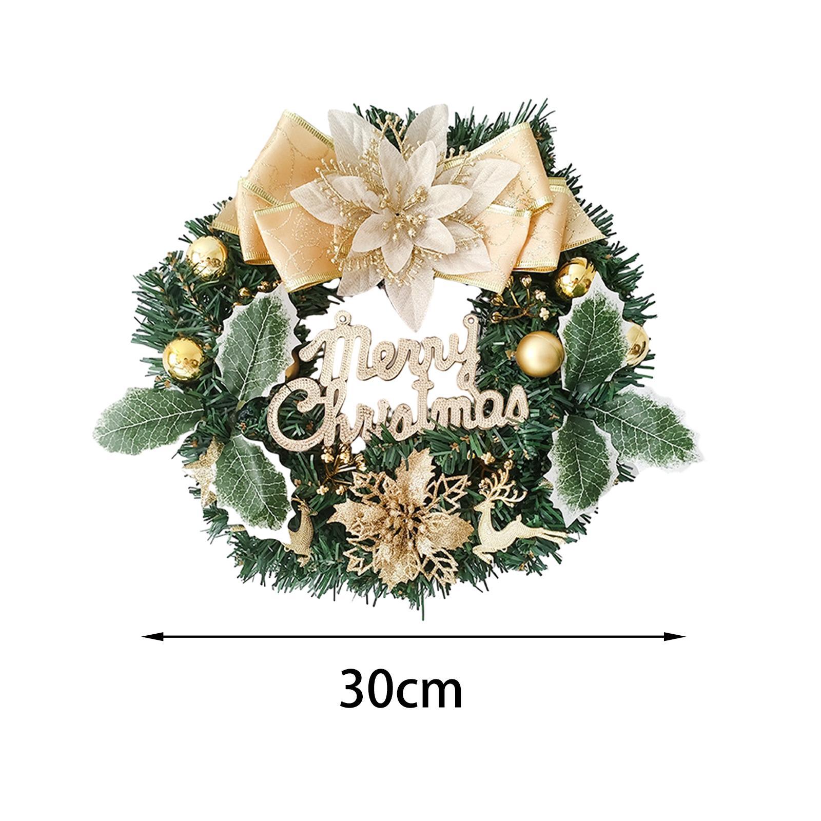 Faux Christmas Wreath Wreath for Front Door 30cm Holiday Garland Decoration Xmas Wreath for Wall Festival Living Room