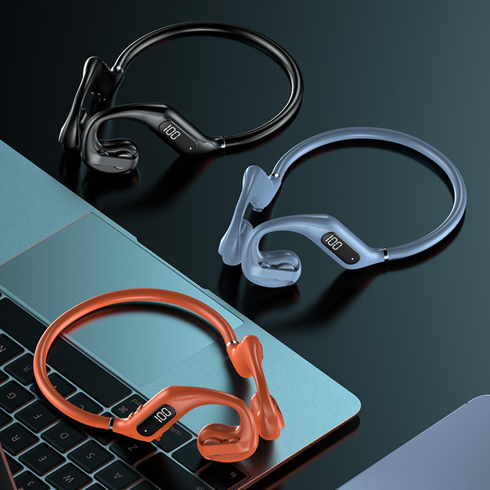 Open Ear Headphone Headset Noise Cancelling Handsfree Calling Stereo with Mic Sports Headset Sports Headphone for Workout Bicycling