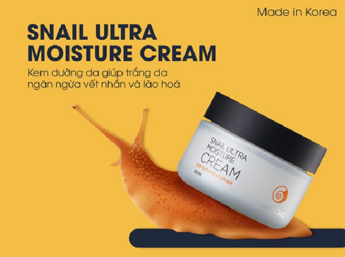 Kem dưỡng da ốc sên GoodnDoc Snail Ultra Moisture Cream 50ml, có tác dụng chống lão hóa, ngăn ngừa các nếp nhăn