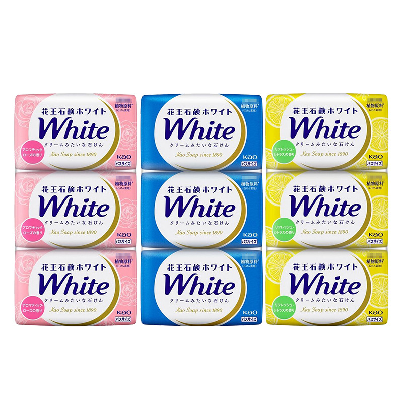 Combo 3 bánh xà phòng tắm trắng da KAO white Nhật Bản 3x130g