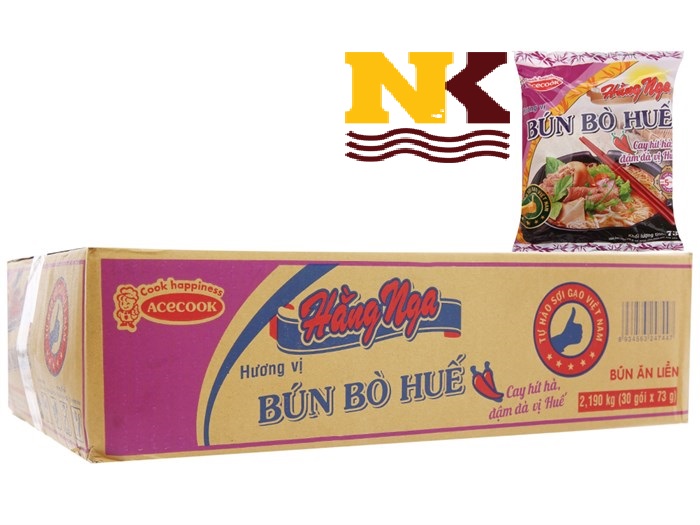 Thùng 30 Gói Bún Hằng Nga Hương Vị Bún Bò Huế Acecook