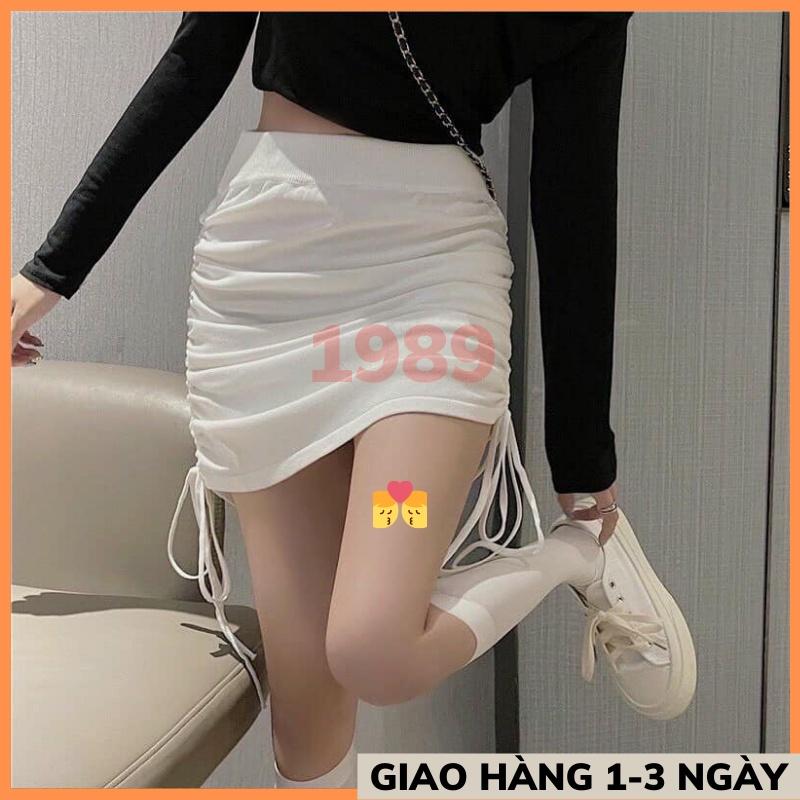 Chân váy rút dây 2 bên body ulzzang ngắn lưng cao công sở tôn dáng rễ mix đồ THỜI TRANG 1989