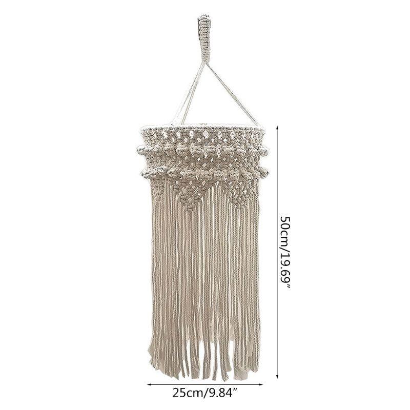 Đèn ngủ vintage trang trí macrame đường kính 25cm không kèm bóng E27 tiết kiệm điện | Macrame Lamp