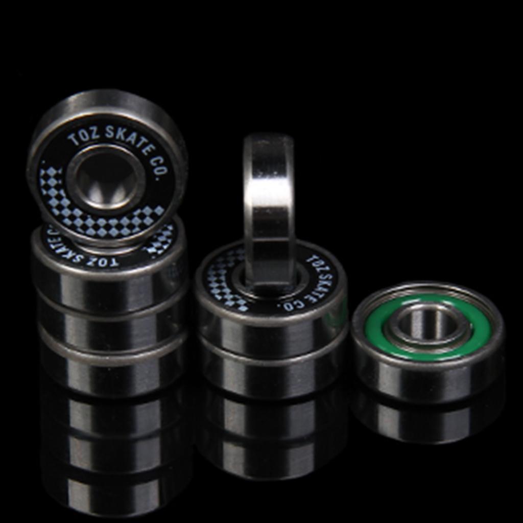 Skateboard Bearing, Wearproof Skating Steel Wheel Roller, Precision Inline Skate Bearings with Bearing Cleaner Bottle