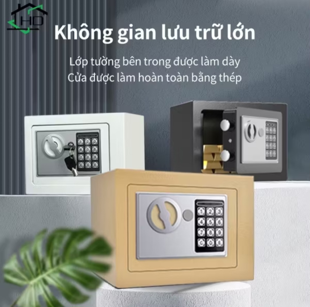 1 CÁI KÉT SẮT ĐIỆN TỬ MINI CÓ KHE BỎ TIỀN MẬT KHẨU CAO AN TOÀN CHO MỌI NHÀ