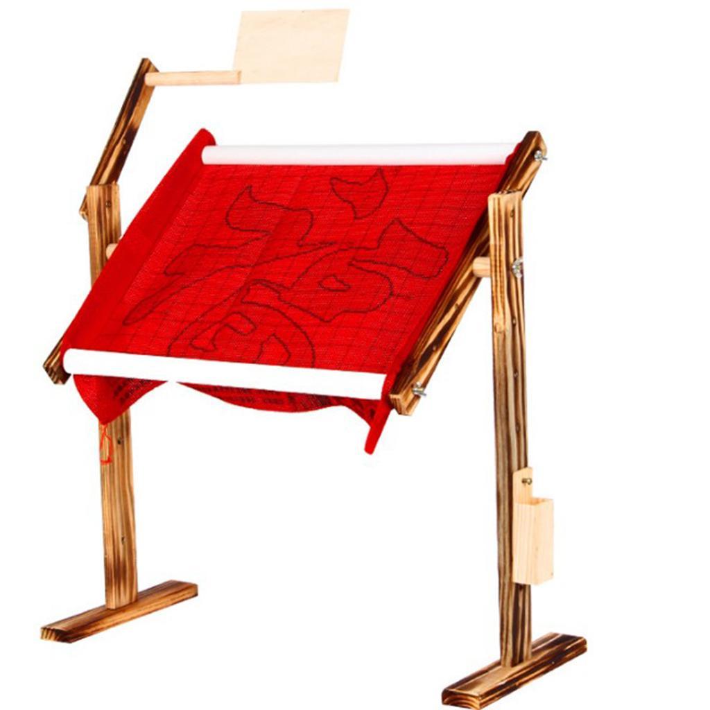 Chinese Style Wooden Needlework Table Rack Desktop Embroidery Frame Holder