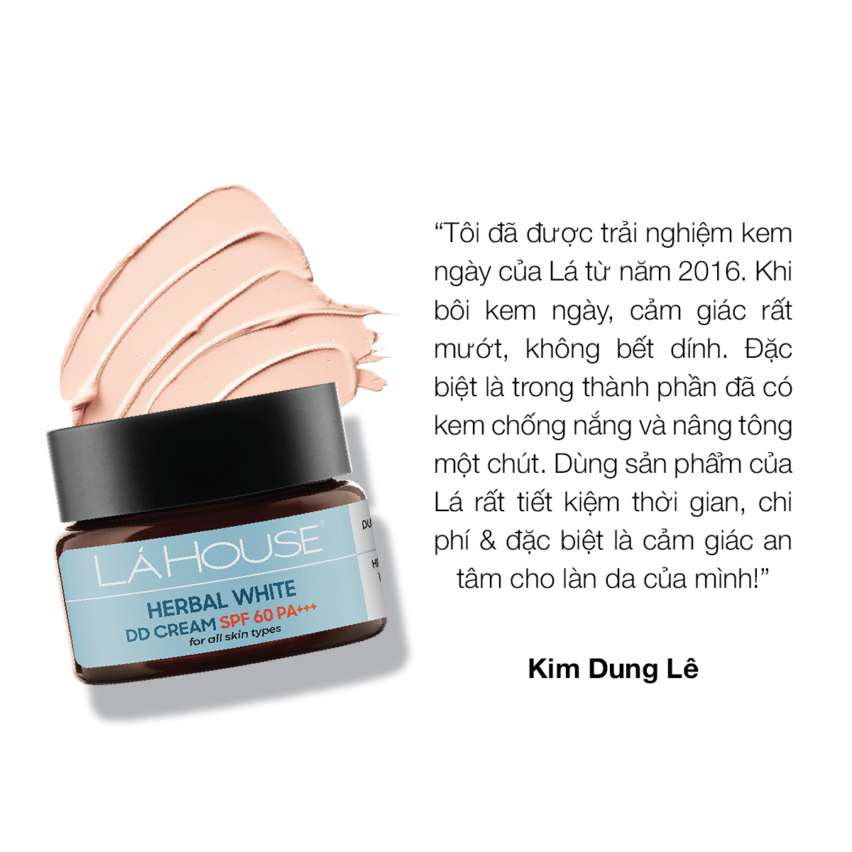 Kem dưỡng ngày trắng da, làm sáng da,làm mờ dấu hiệu lão hóa da Lá House Herbal White DD Cream SPF 60PA+++ 10ml/30ml