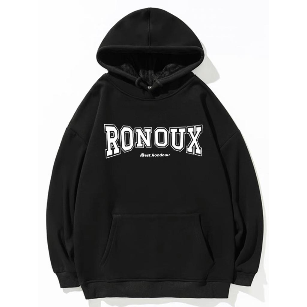 Áo hoodie nam nữ unisex form rộng có mũ in chữ RONOUX áo hoodie form rộng dày dặn YiiL HD05
