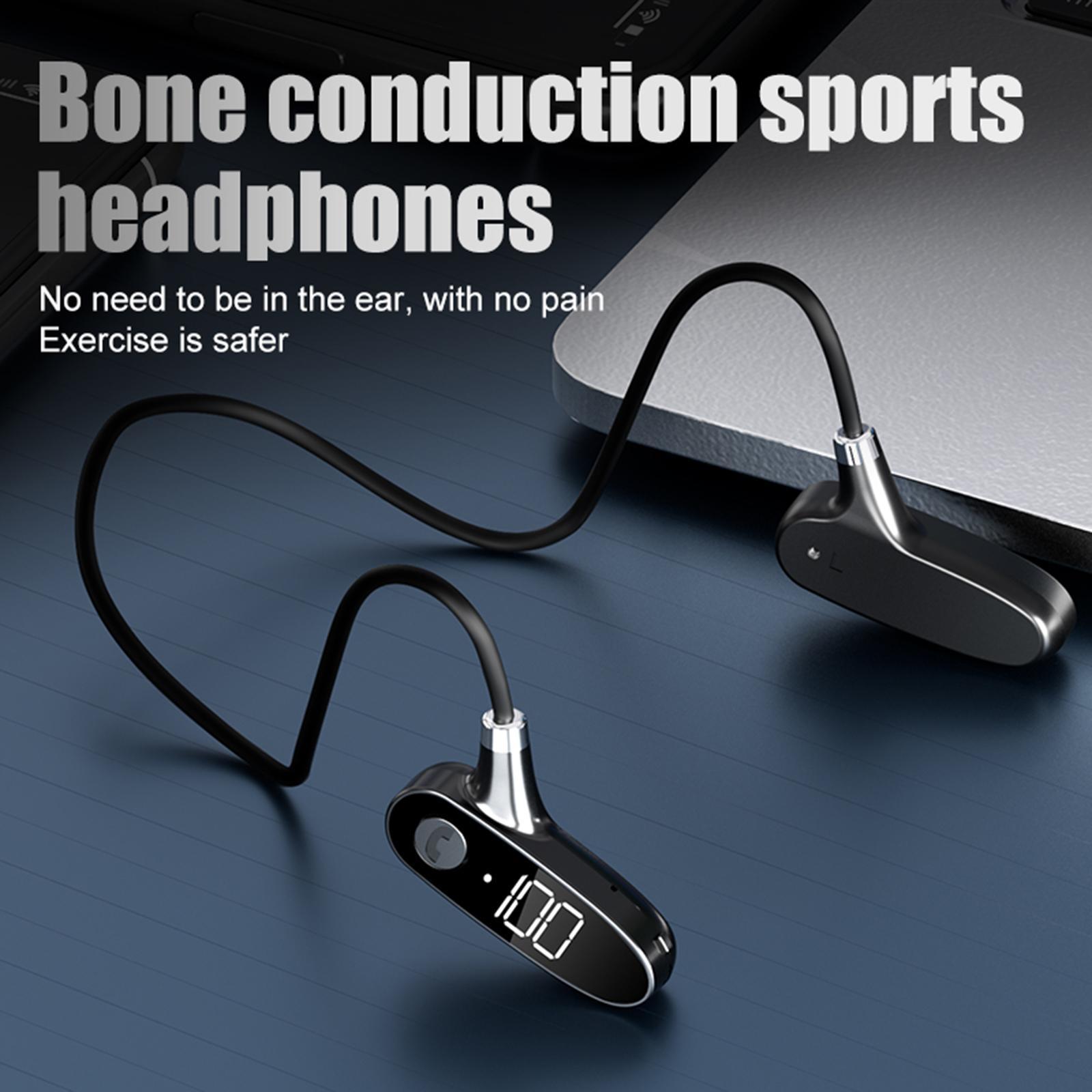 2 Set Sports Bone Conduction Headsets Bluetooth Earphones for Driving Gym