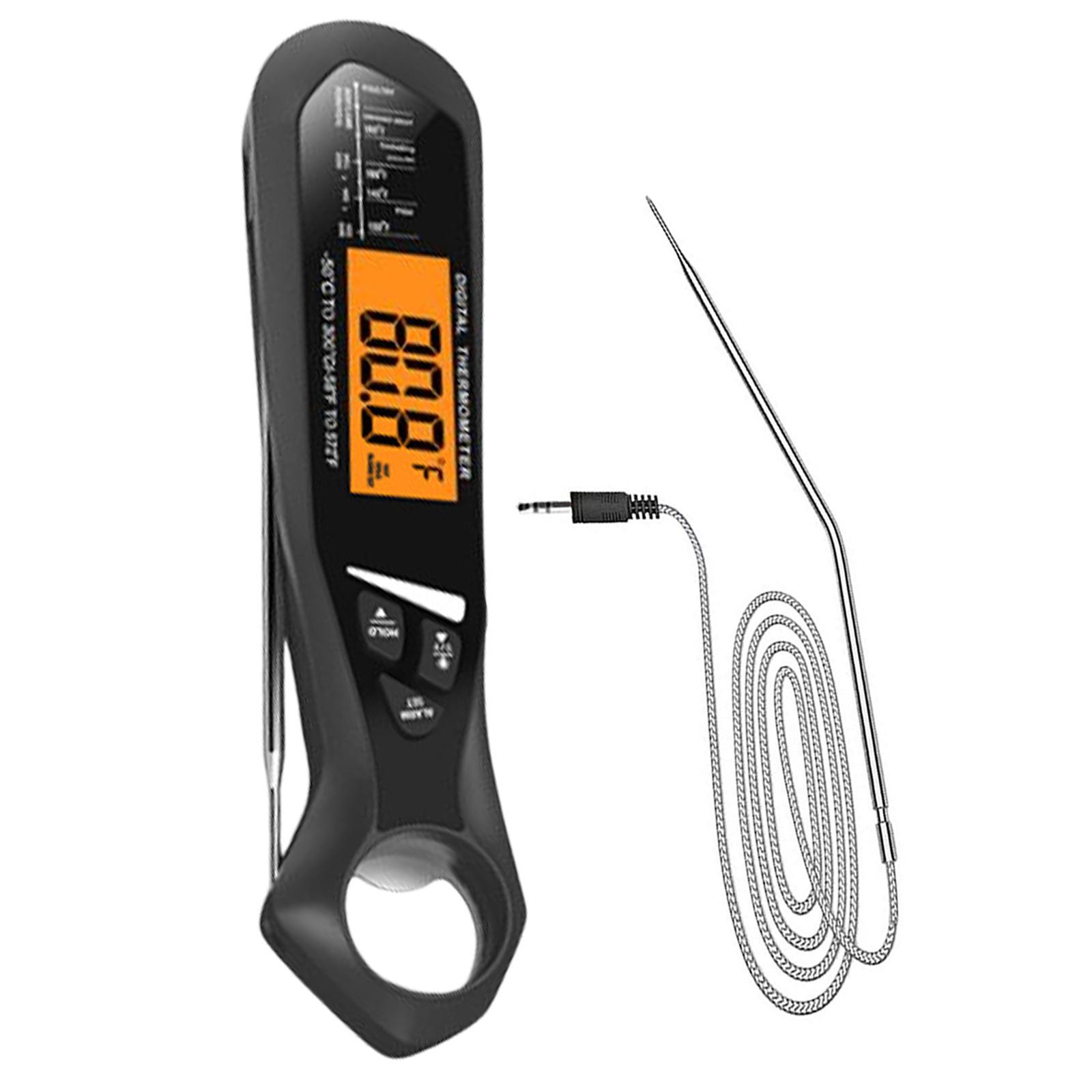 Meat Thermometer Calibration and Foldable Probe Dual Probe Design Food Thermometer for Meat BBQ